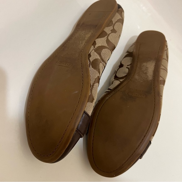 COACH CHELSEY BALLET FLATS SIZE 9 BROWN AND TAN - Picture 9 of 10